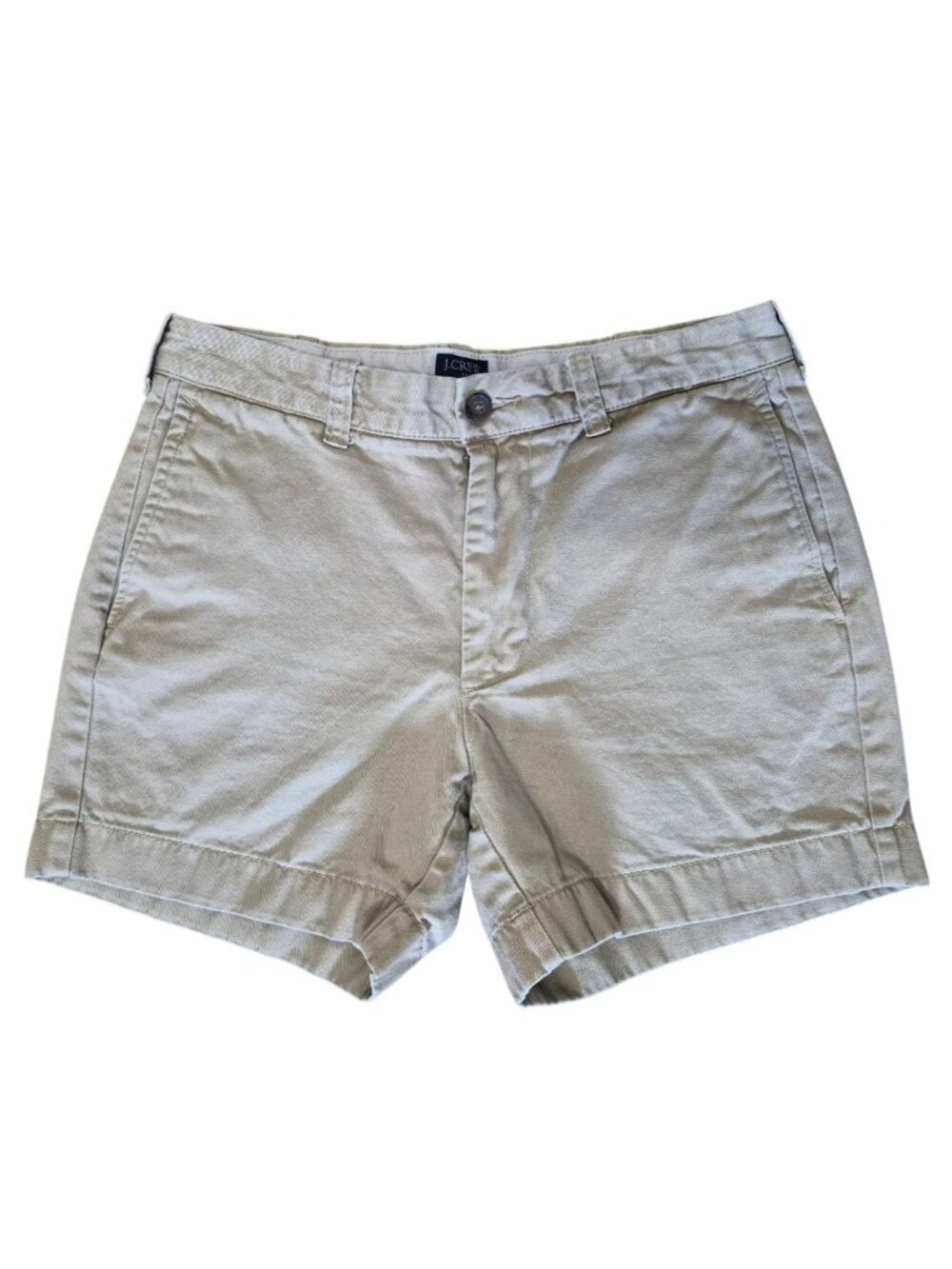 J.Crew Varick Men's 3lW Tan / khaki Cotton Belt Loops Chino Shorts 8" Inseam